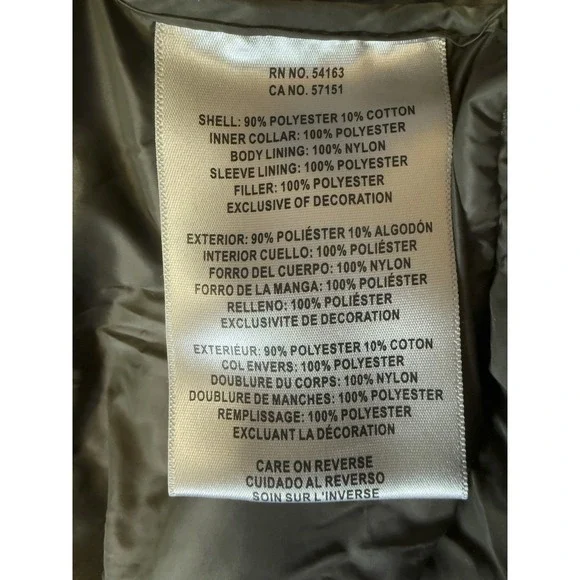 LEVIS - Men's Stand Collar Logo Puffer Jacket - Olive‎ Black - Size Large